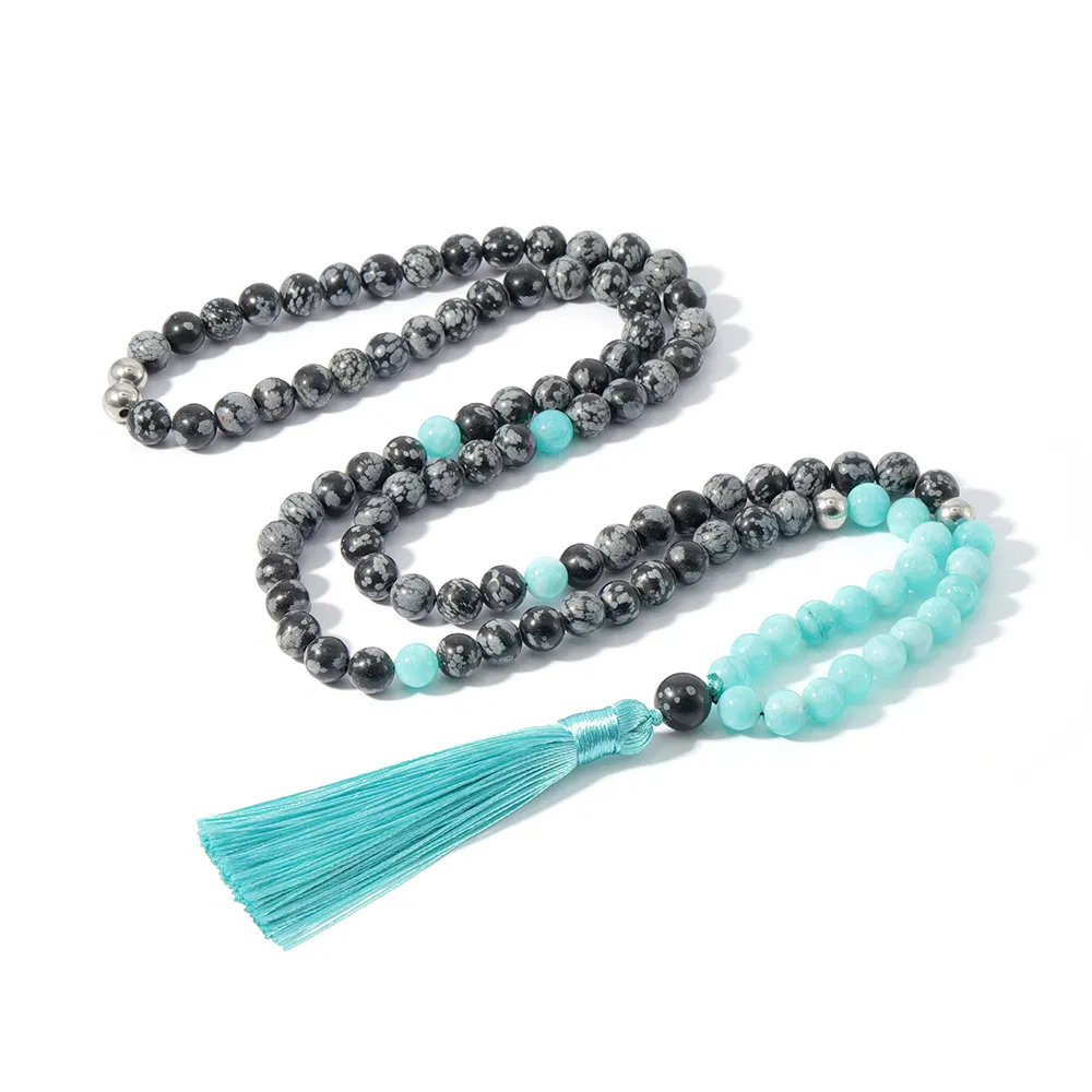 108 Gemstone Amazonite Beads Necklace