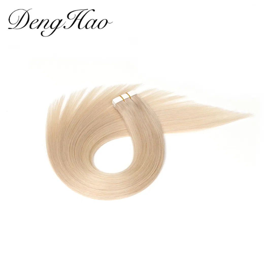 12--28inch 100% Human Hair Blue White Invisible Tape in Double Drawn Remy Tape Hair Extension