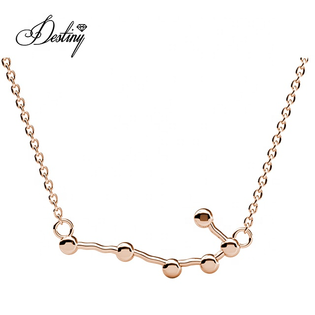 12 Months Horoscope Jewelry Cancer Pendant Birthday Necklace with Sparkling Crystal