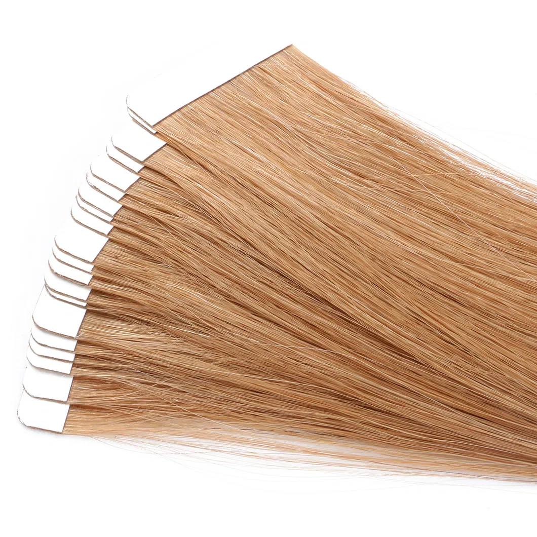 14"- 24" Tape Human Hair for Woman Extensions Straight Remy on Adhesive Invisible PU Weft Extensions Balayage Color #6 to 613b