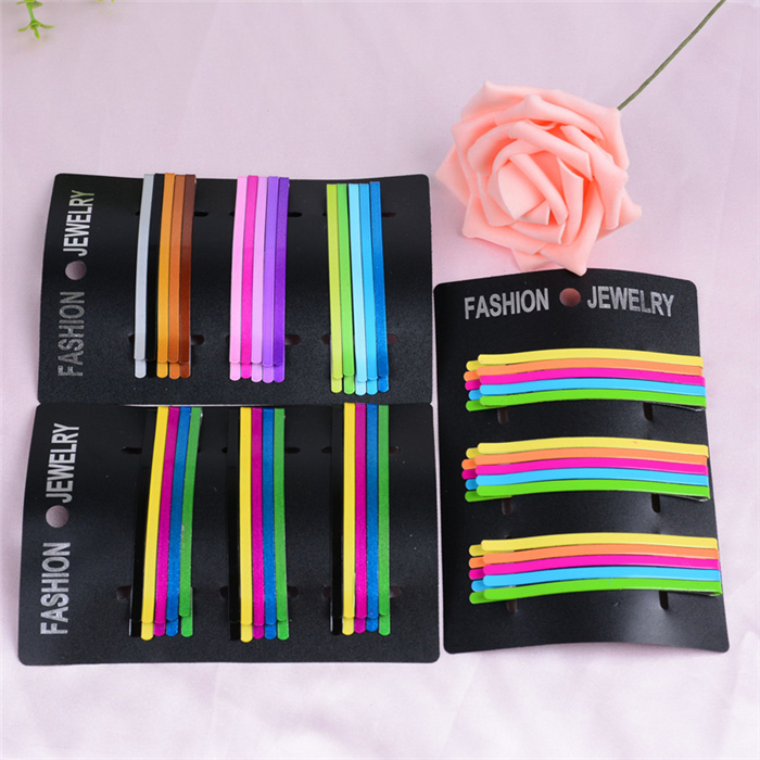 15 Pieces Card Packed Colorful Painted Metal Bobby Pins (JE1014)