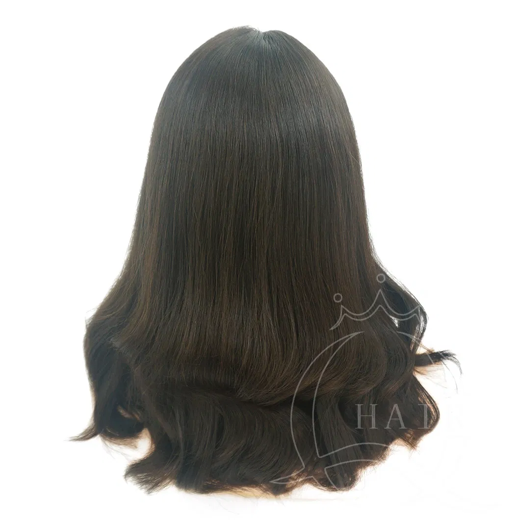18 Inches Small Layer Human Hair Wig Brazilian Hair Natural Hair Color Can Custom All Color and Balayage Color Wigs Standard Jewish Wig Kosher Wigs