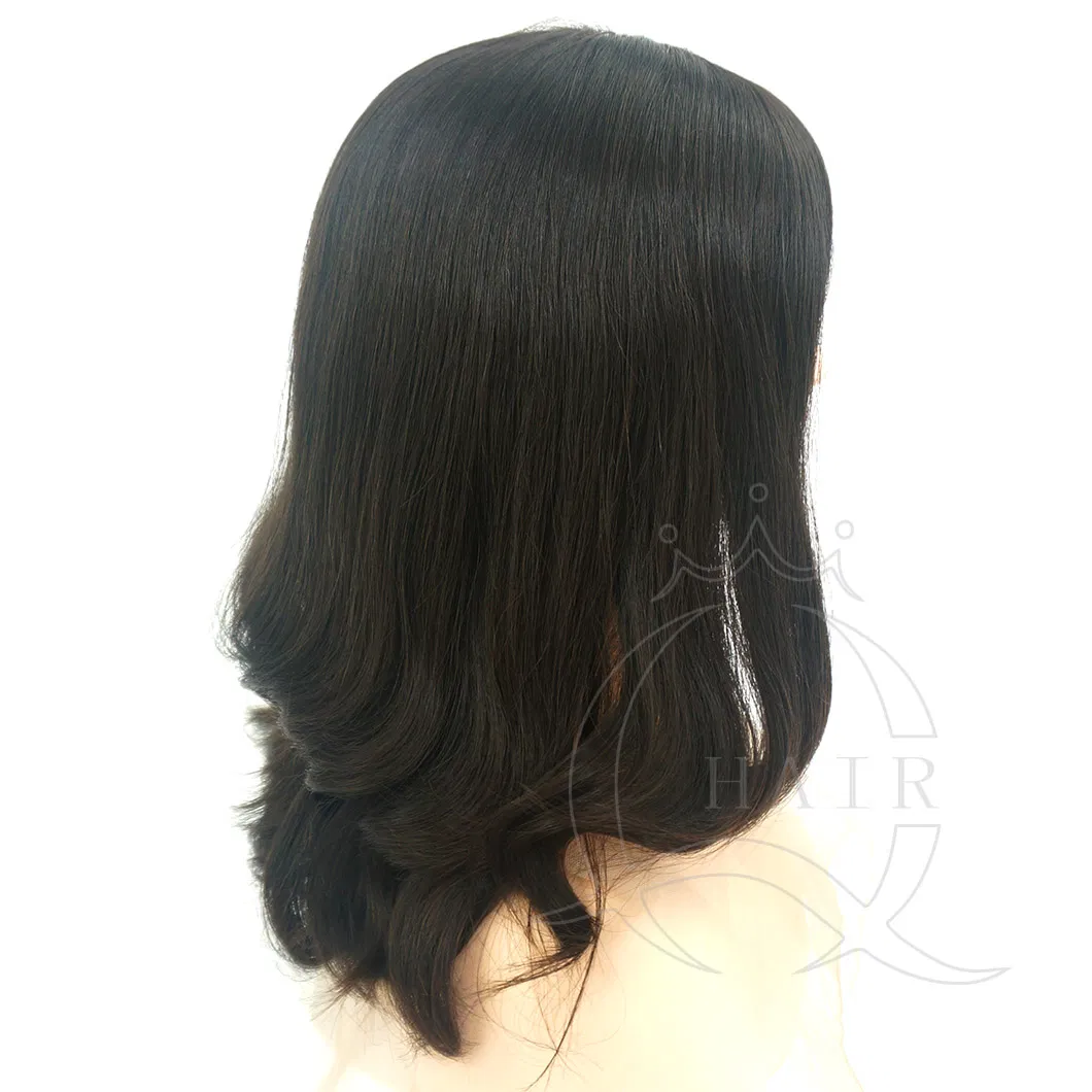 18 Inches Small Layer Human Hair Wig Brazilian Hair Natural Hair Color Can Custom All Color and Balayage Color Wigs Standard Jewish Wig Kosher Wigs