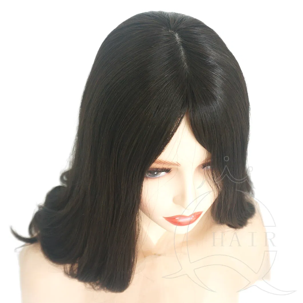 18 Inches Small Layer Human Hair Wig Brazilian Hair Natural Hair Color Can Custom All Color and Balayage Color Wigs Standard Jewish Wig Kosher Wigs