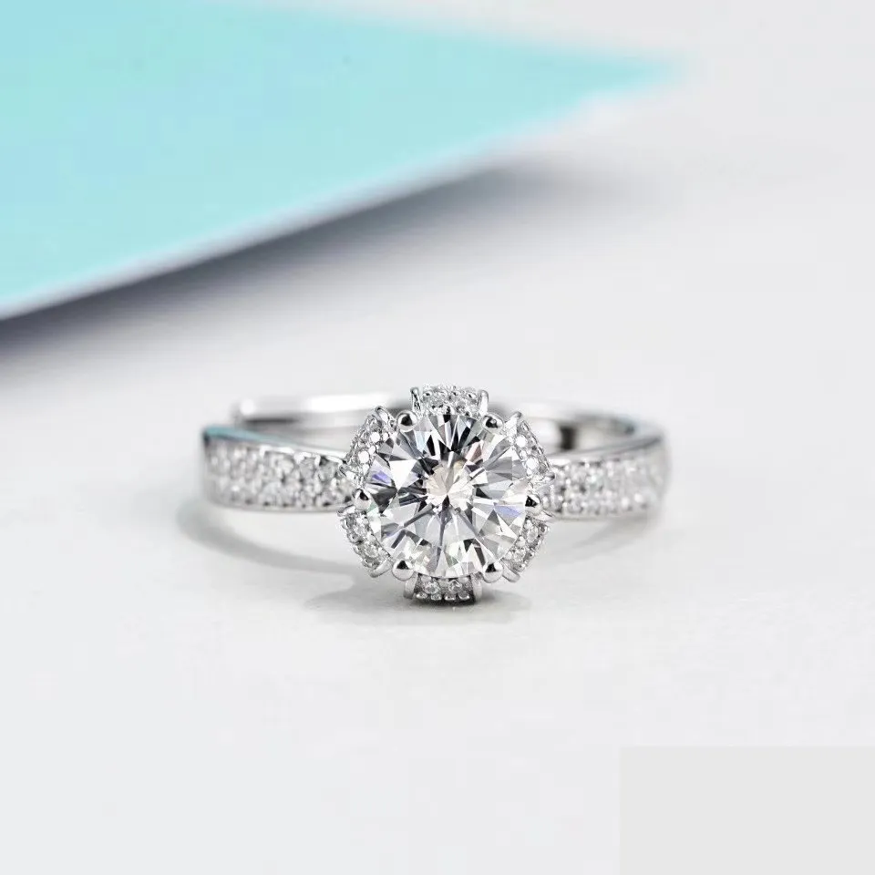 1CT Vvs1 Moissanite Wedding Band for Women 925 Sterling Silver Diamond Rings Bridal Jewelry Engagement Ring