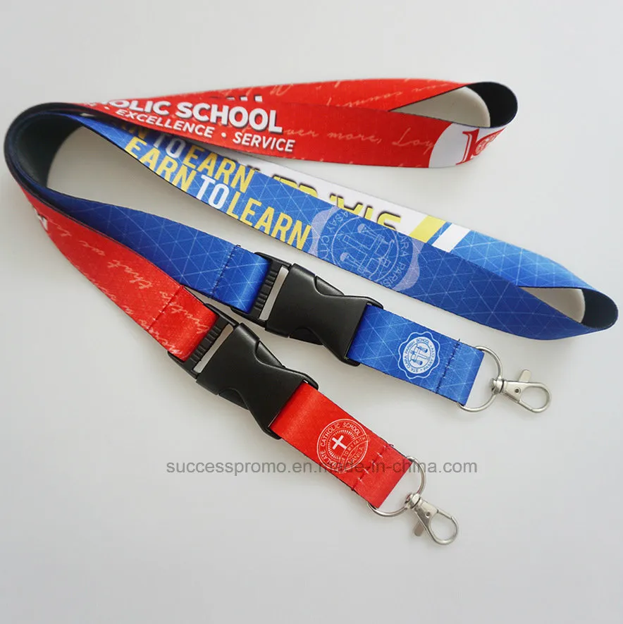 2.0*90cm Silk Screen Printing Metal Hook Lanyards with Customized Logo