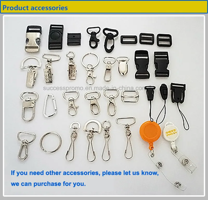 2.0*90cm Silk Screen Printing Metal Hook Lanyards with Customized Logo