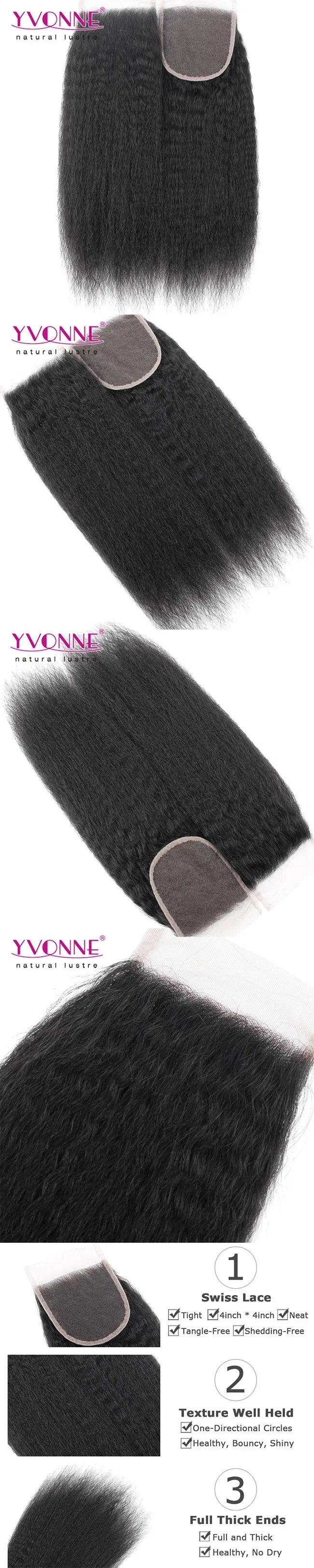 2017 Hot Yvonne Hair Brazilian Human Hair Lace Closure