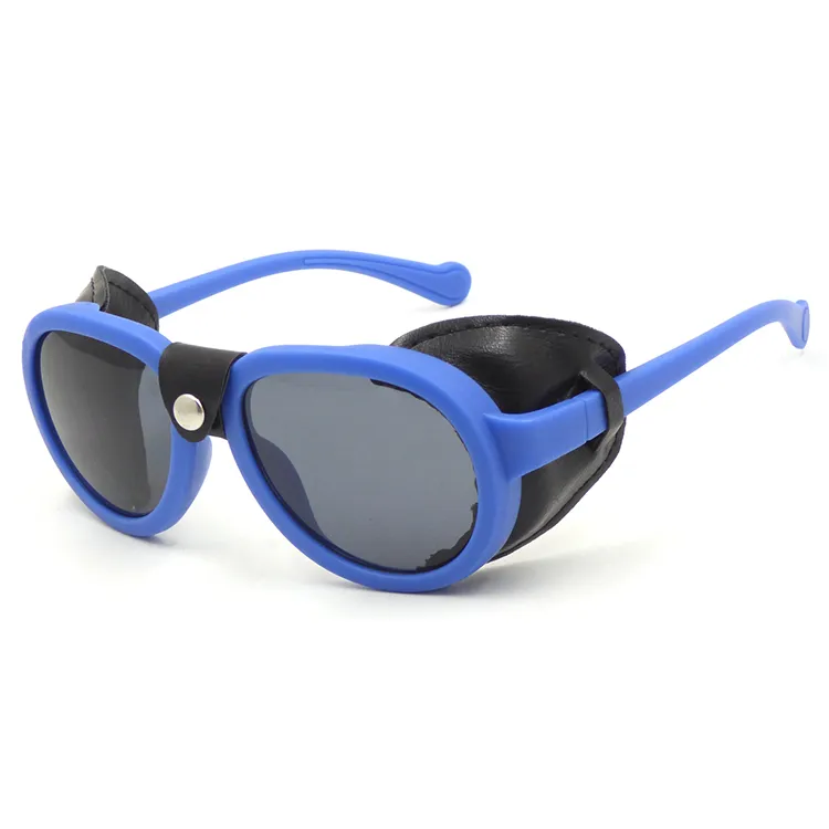 2020 New Fashion Retro Leather Side Shield Sunglasses Steampunk Sun Glasses