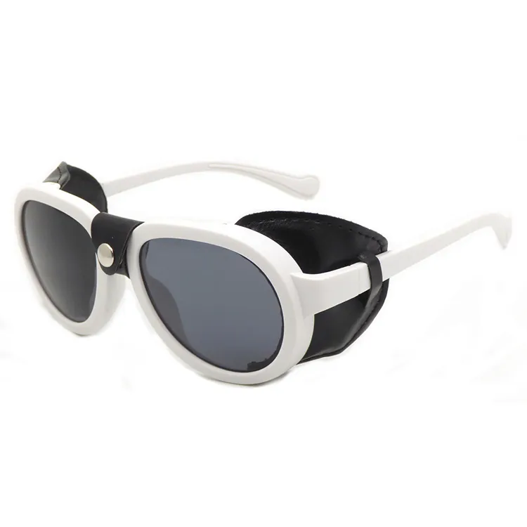 2020 New Fashion Retro Leather Side Shield Sunglasses Steampunk Sun Glasses