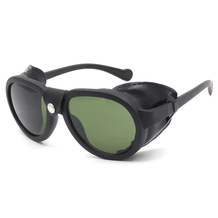 2020 New Fashion Retro Leather Side Shield Sunglasses Steampunk Sun Glasses