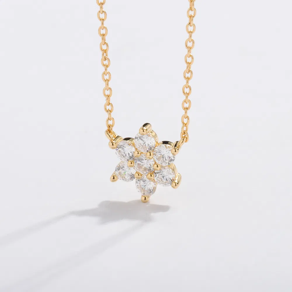 2021 Crystal Daisy Luxurious Zircon Women Fine Jewelry Flower Necklace