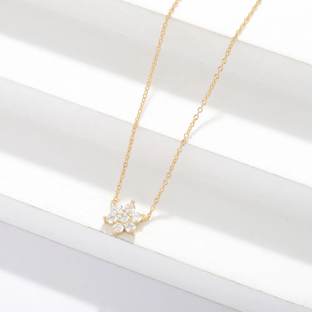 2021 Crystal Daisy Luxurious Zircon Women Fine Jewelry Flower Necklace