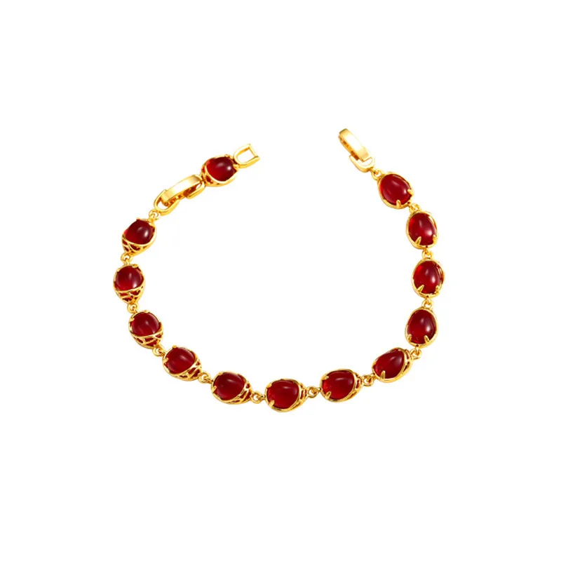 2021 New Bracelet Copper Alloy 24 K Gold Plating with Artificial Jasper