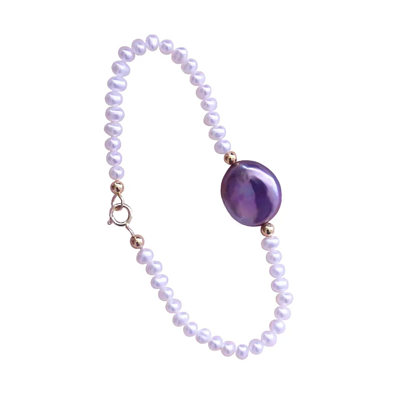 3-3.5mm Micro Small Round Real Cultured Freshwater Pearl Bracelet