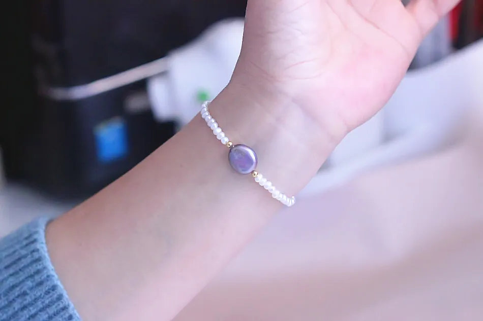 3-3.5mm Micro Small Round Real Cultured Freshwater Pearl Bracelet