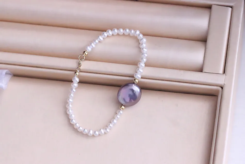 3-3.5mm Micro Small Round Real Cultured Freshwater Pearl Bracelet