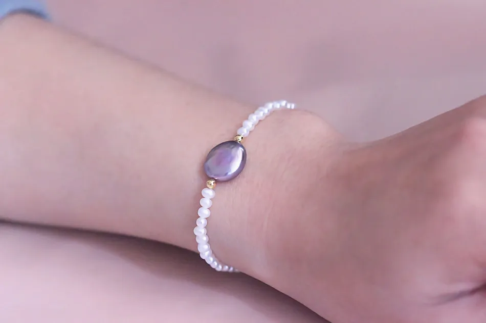 3-3.5mm Micro Small Round Real Cultured Freshwater Pearl Bracelet
