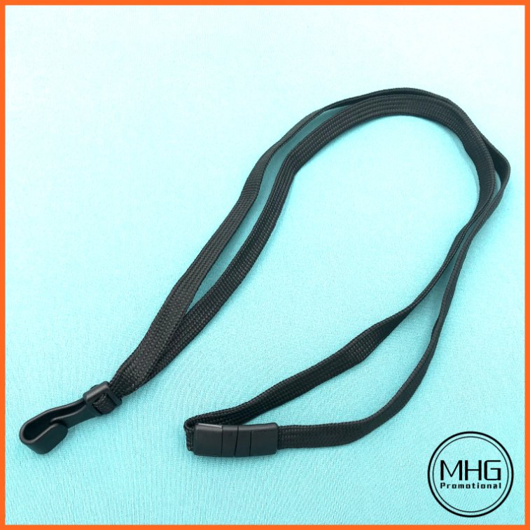 3/8' Flat Braided Breakaway Lanyard with Plastic Hook