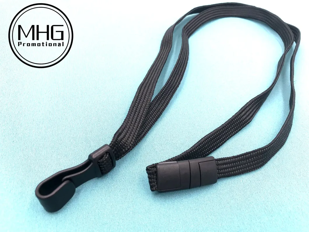3/8′′ Flat Braided Breakaway Lanyard with Plastic Hook