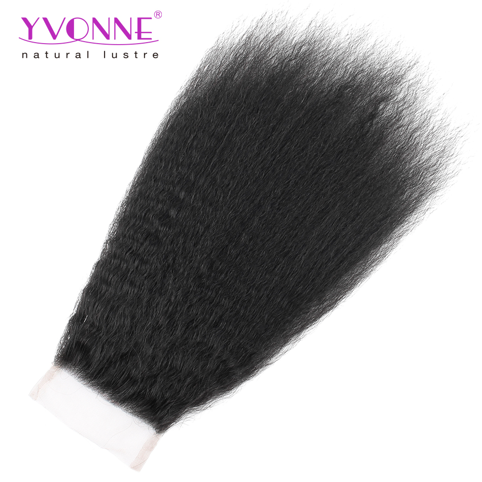4X4 Brazilian Kinky Straight Hair Top Closure, 100% Human Hair Lace Closure