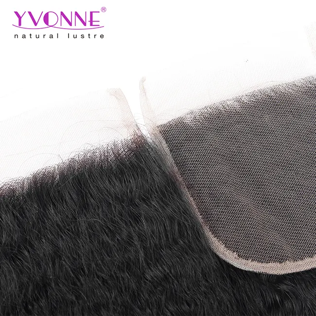 4X4 Brazilian Kinky Straight Hair Top Closure, 100% Human Hair Lace Closure