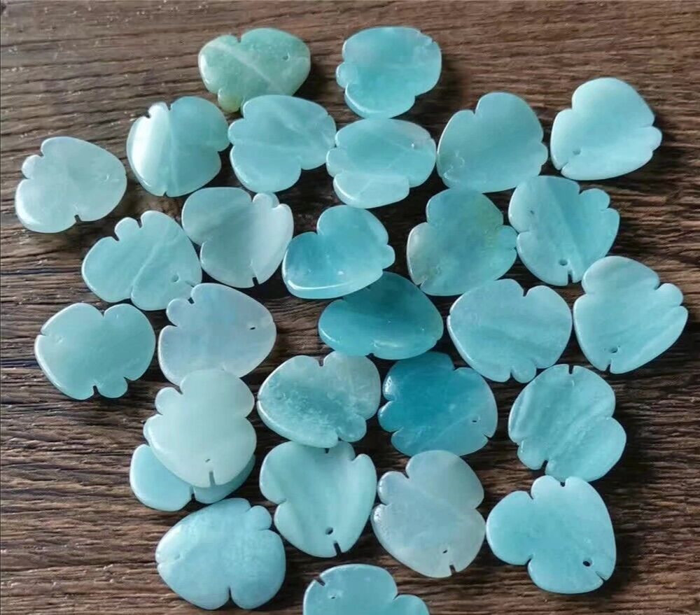Amazonite Gemstone Carved Flower Beads for Jewelry Design