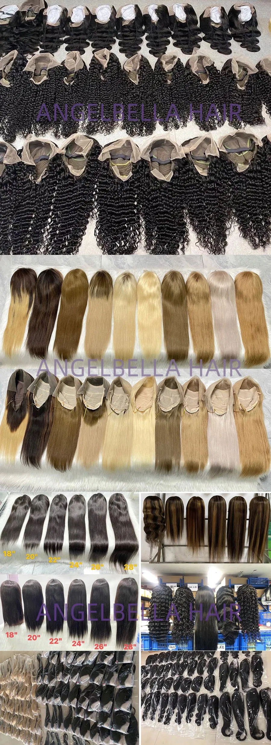Angelbella New Styles Spring Wave Hair Bundles 1b# Virgin Human Hair