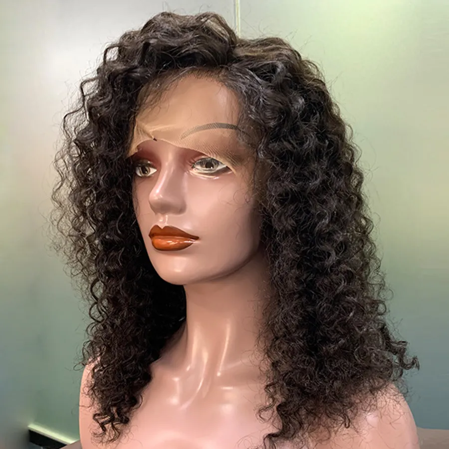 Angelbella Wholesale Price Raw Hair Waterwet Curl 13X5 Lace Wig 180% Density Freestyle Black Girl Summer Hairstyle