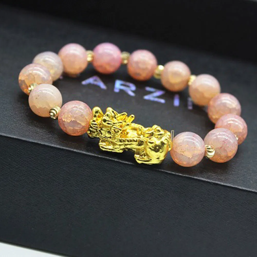 Attract Wealth and Good Luck Agate Pixiu Bracelet Fengshui Natural Stone Agate Beads Pixiu Bracelets