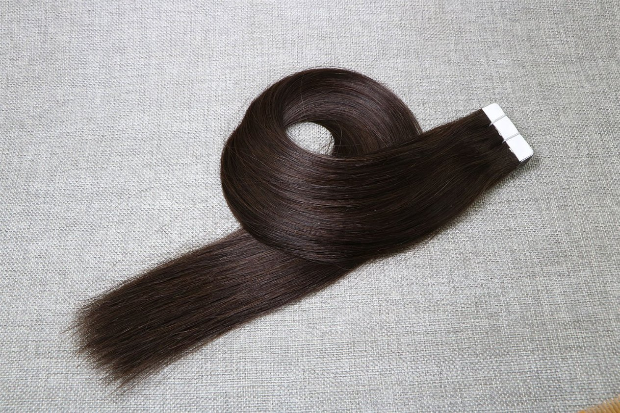 Aviva Virgin Human Hair Tape in Human Hair Extension 16inch Silky Straight Weaving
