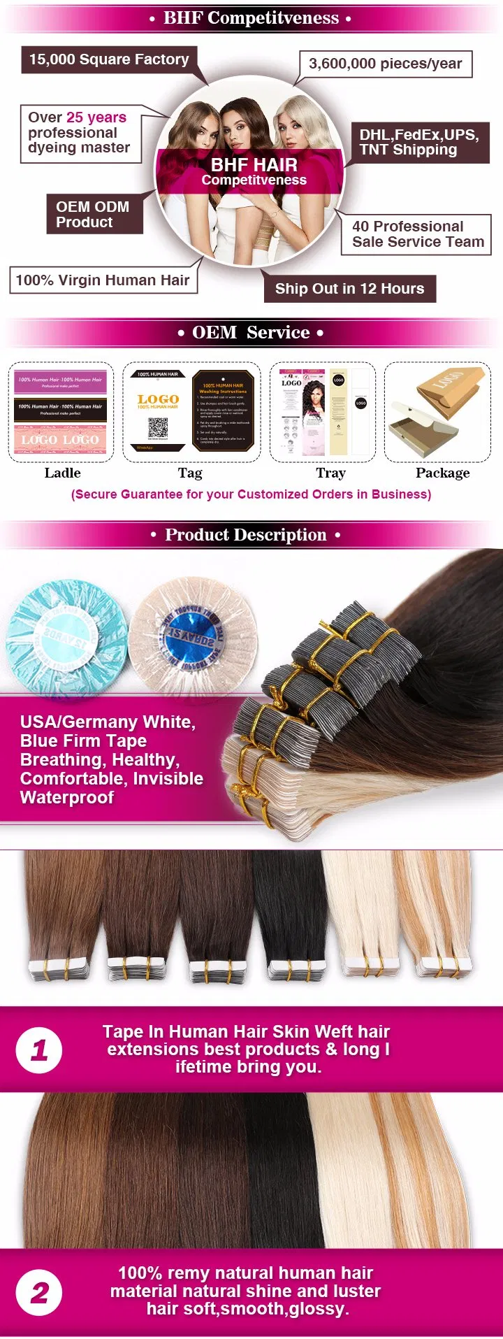 Best Selling Ombre Color Clip-on Hair Extensions
