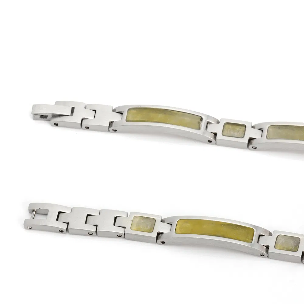 Bewell Wood Bangle Jewelry Stainless Steel and Wood Bracelet for Women Chain Women Bracelets