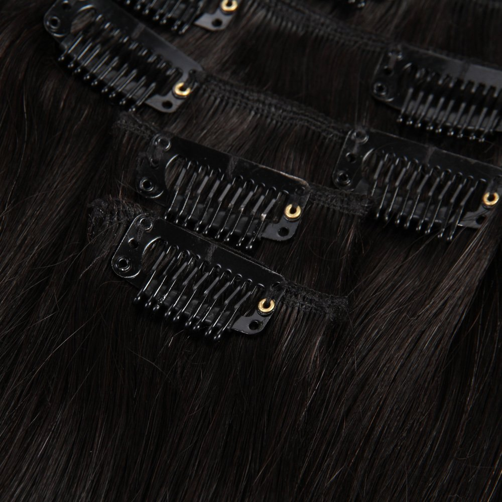 Brazilian Hair Extension Clip in Human Hair Extension 18inch 7PCS for Full Head (AV-CHL07-18-1B)