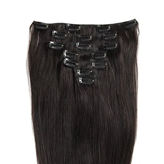 Brazilian Hair Extension Clip in Human Hair Extension 18inch 7PCS for Full Head (AV-CHL07-18-1B)