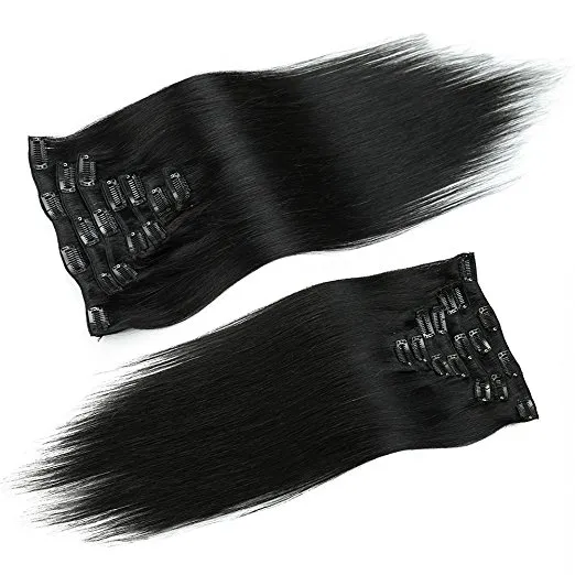 Brazilian Hair Extension Clip in Human Hair Extension 18inch 7PCS for Full Head (AV-CHL07-18-1B)