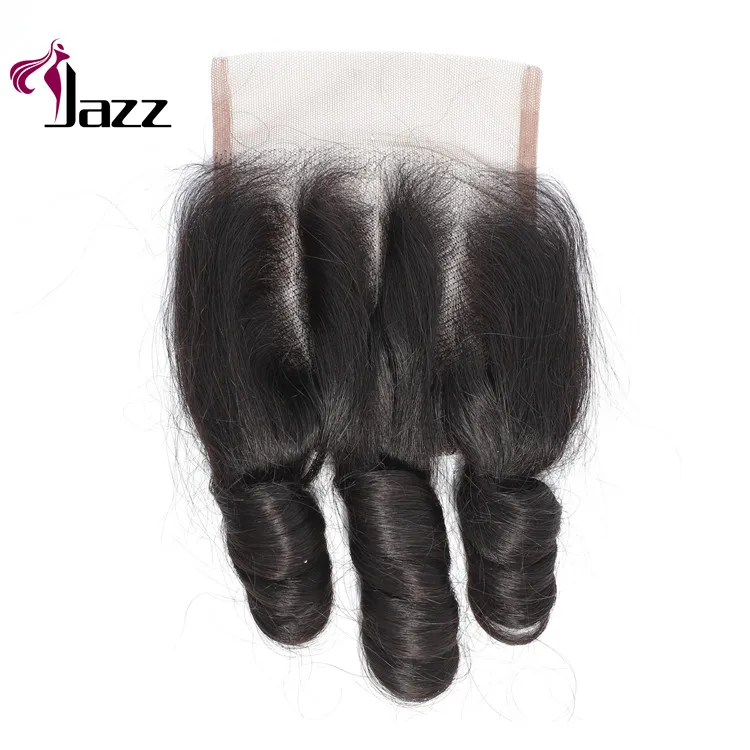 Brazilian Hair Fumi Curly 3 Bundles with 4 X 4 Closure Human Hair Bundles with Closure Lace Closure Human Hair Extension