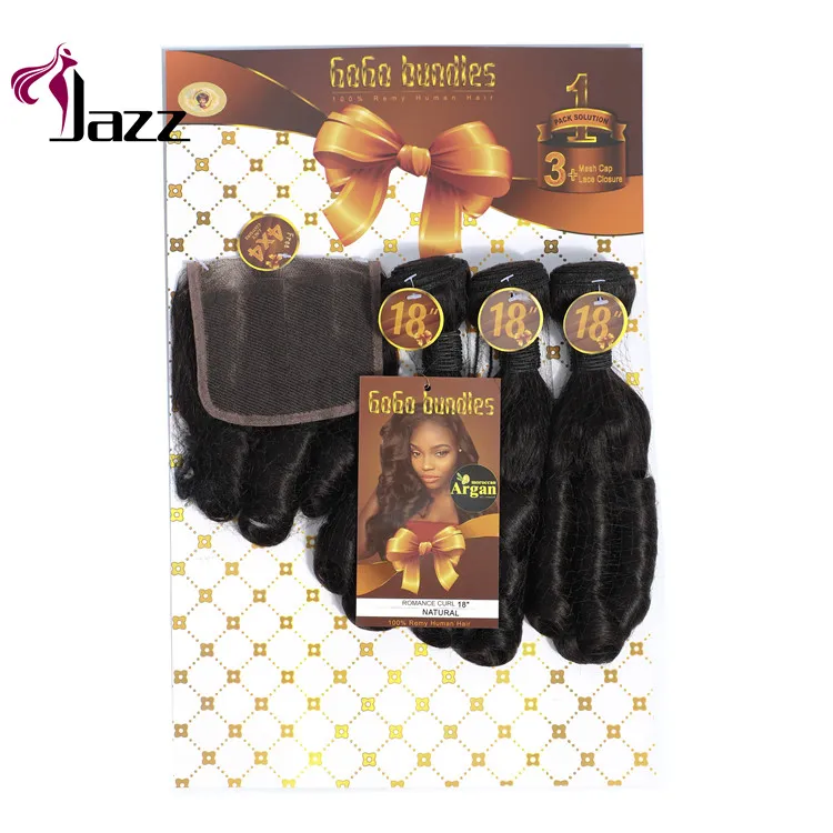 Brazilian Hair Fumi Curly 3 Bundles with 4 X 4 Closure Human Hair Bundles with Closure Lace Closure Human Hair Extension