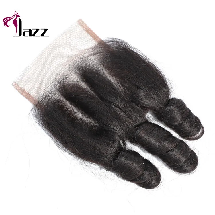 Brazilian Hair Fumi Curly 3 Bundles with 4 X 4 Closure Human Hair Bundles with Closure Lace Closure Human Hair Extension