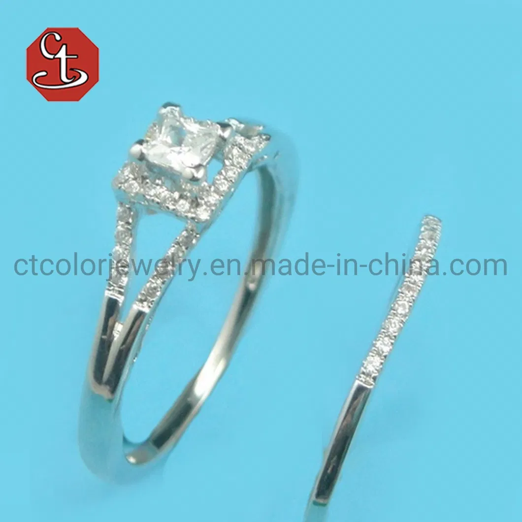 Bridal Sets Inlaid Ring Romantic Romantic Proposal Wedding Pave AAA+ Cubic Zircon Silver Jewelry