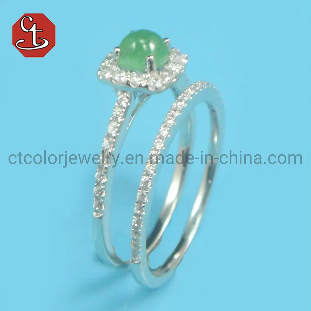 Bridal Sets Inlaid Ring Romantic Romantic Proposal Wedding Pave AAA+ Cubic Zircon Silver Jewelry