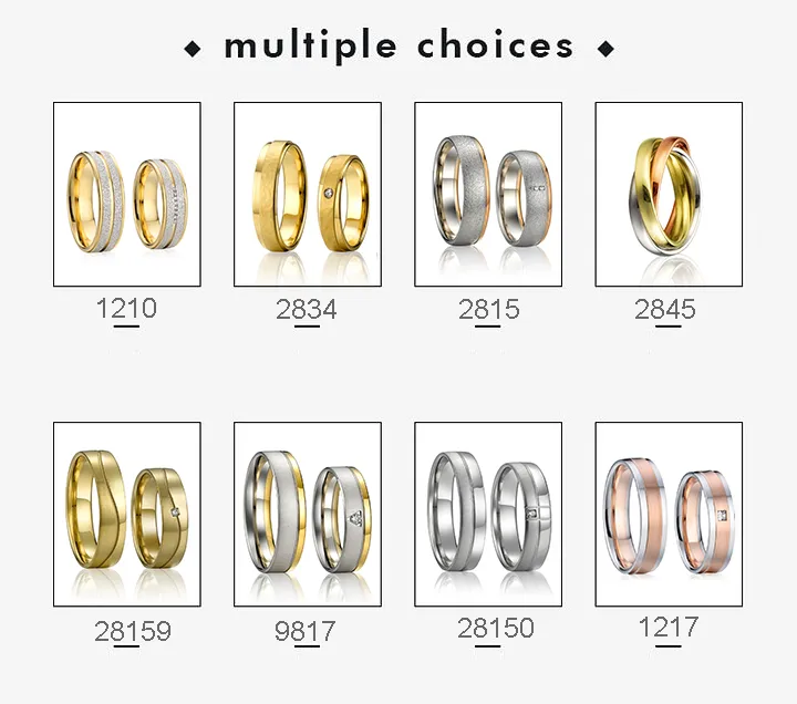 Charm His and Hers Wedding Bands Rings Titanium