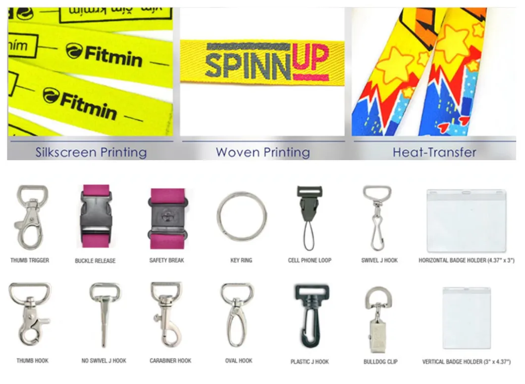 China Manufacturer Polyester Printing Lanyards, Woven Lanyard, ID Card Badge Holder, Promotion Neck Strap, Printed Safety Custom Lanyard Key Ribbon with Logo