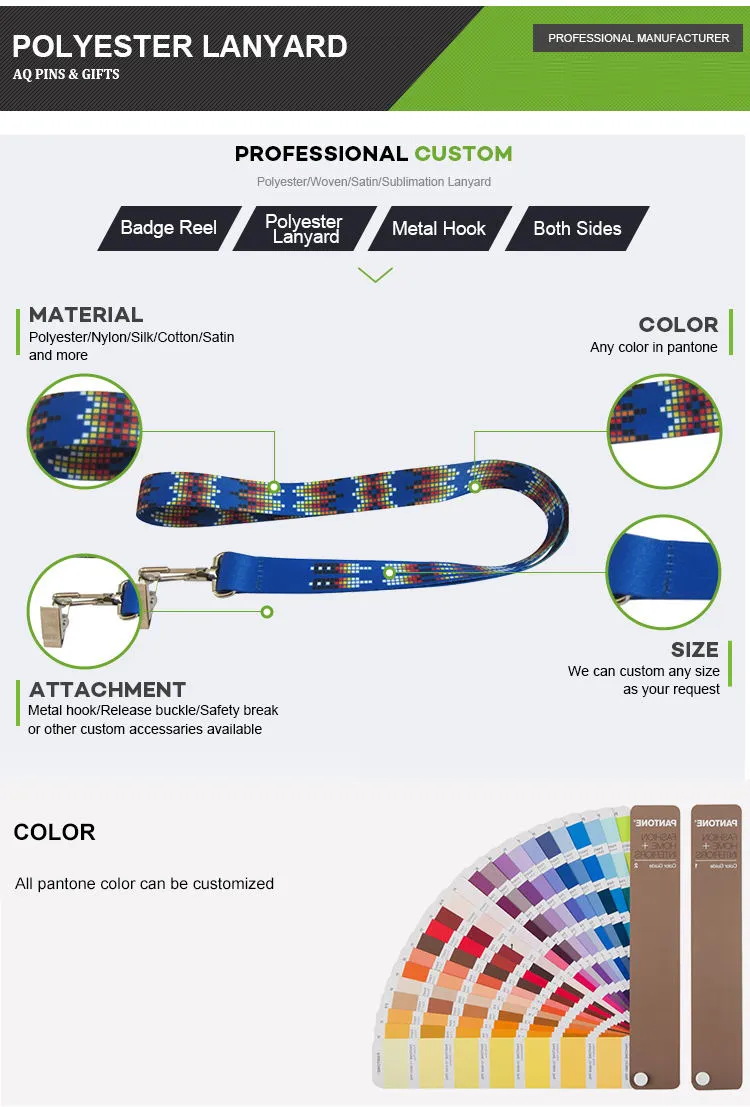 Chinese Supplier Custom Offset Printing Safety Round Nylon Lanyards with Badge Reel (040)