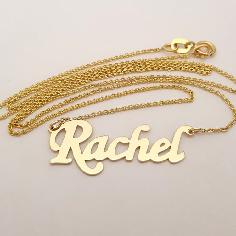 Custom Personalized Alphabet Letter Pendant 9K 14K 18K Gold Name Necklace Jewellery with Diamond