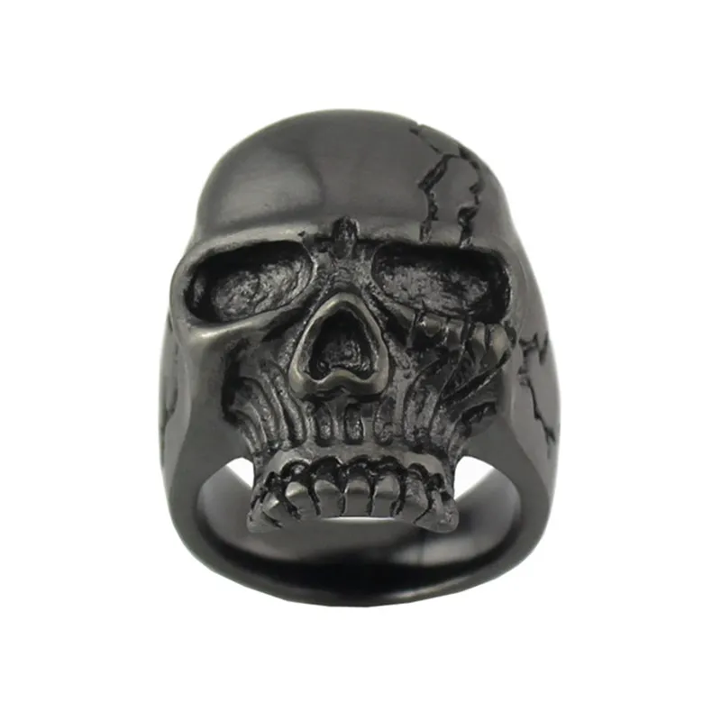 Custom Stainless Steel Skull Biker Ring Jewelry Mens Ring