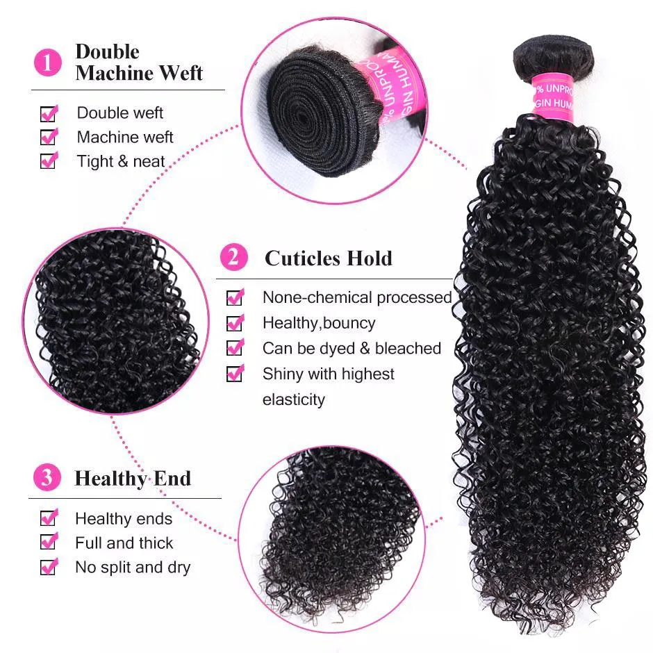 Cuticle Aligned Indian Curly Hair, Natural Hair Raw Burmese Curly Hair, Curly Brazilian Hair