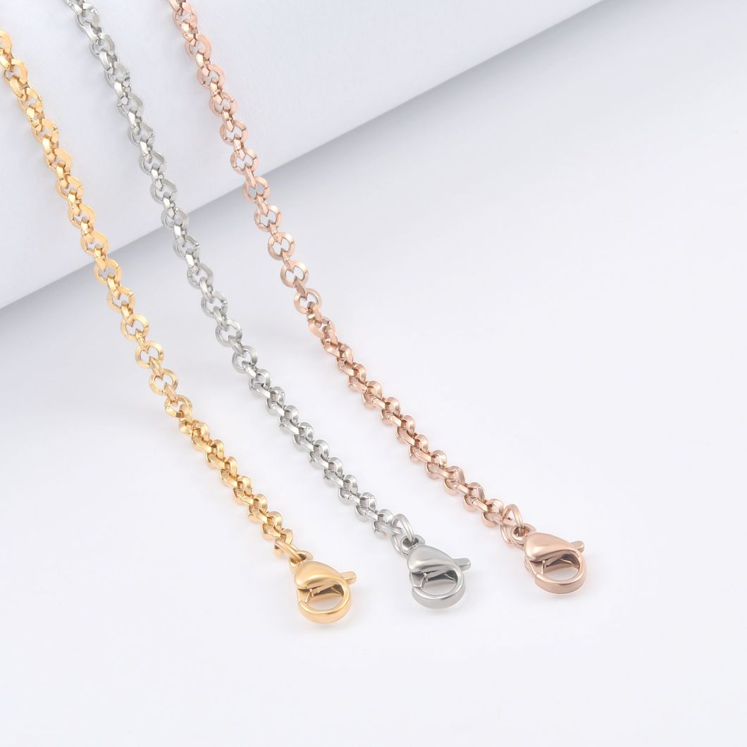 Delicate Gold Plated Stainless Steel Flat Cable Necklace for Layering Wearing