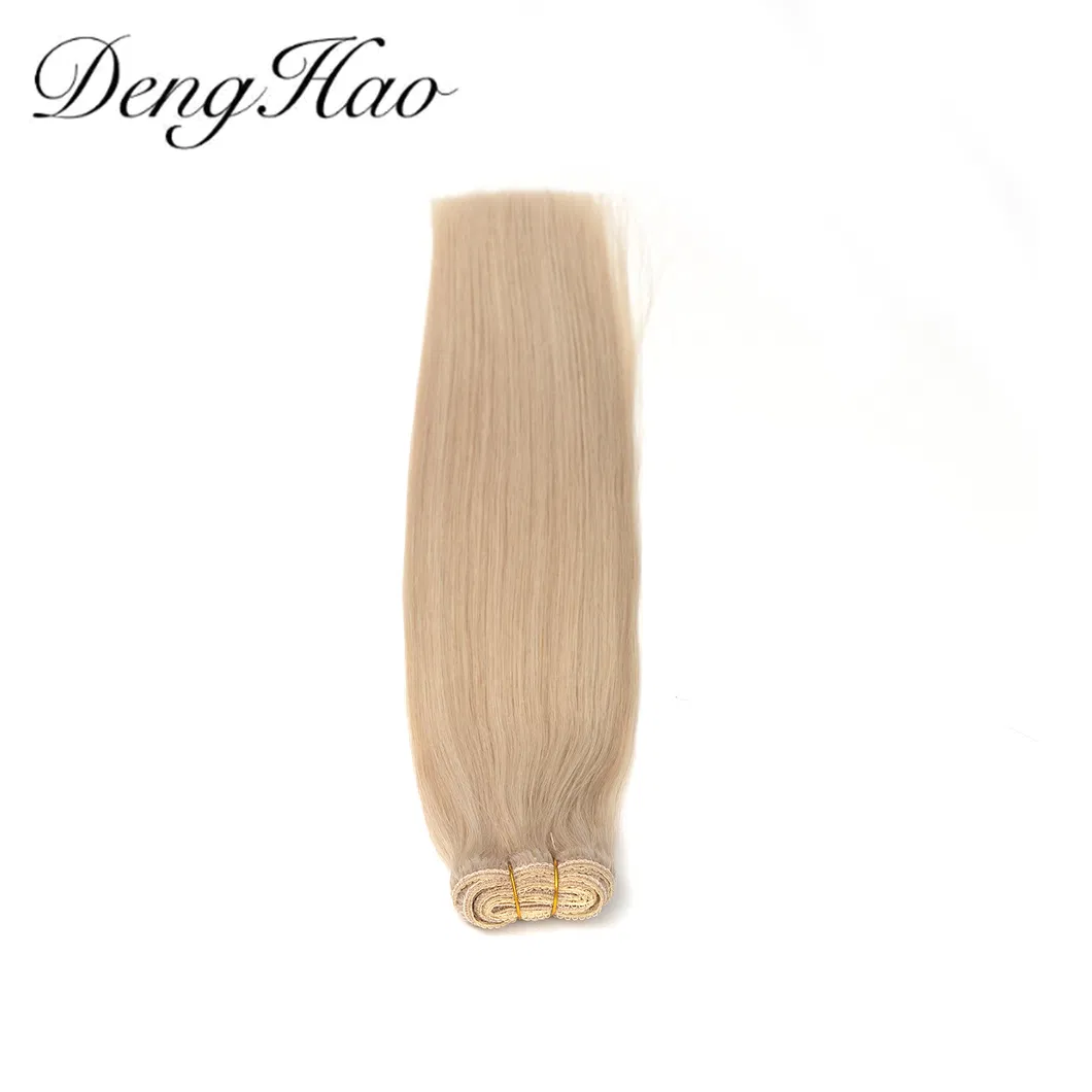 Denghao 100% Brazilian Virgin Human Remy Hair Hand Tied Weft Extensions with Cuticle Aligned