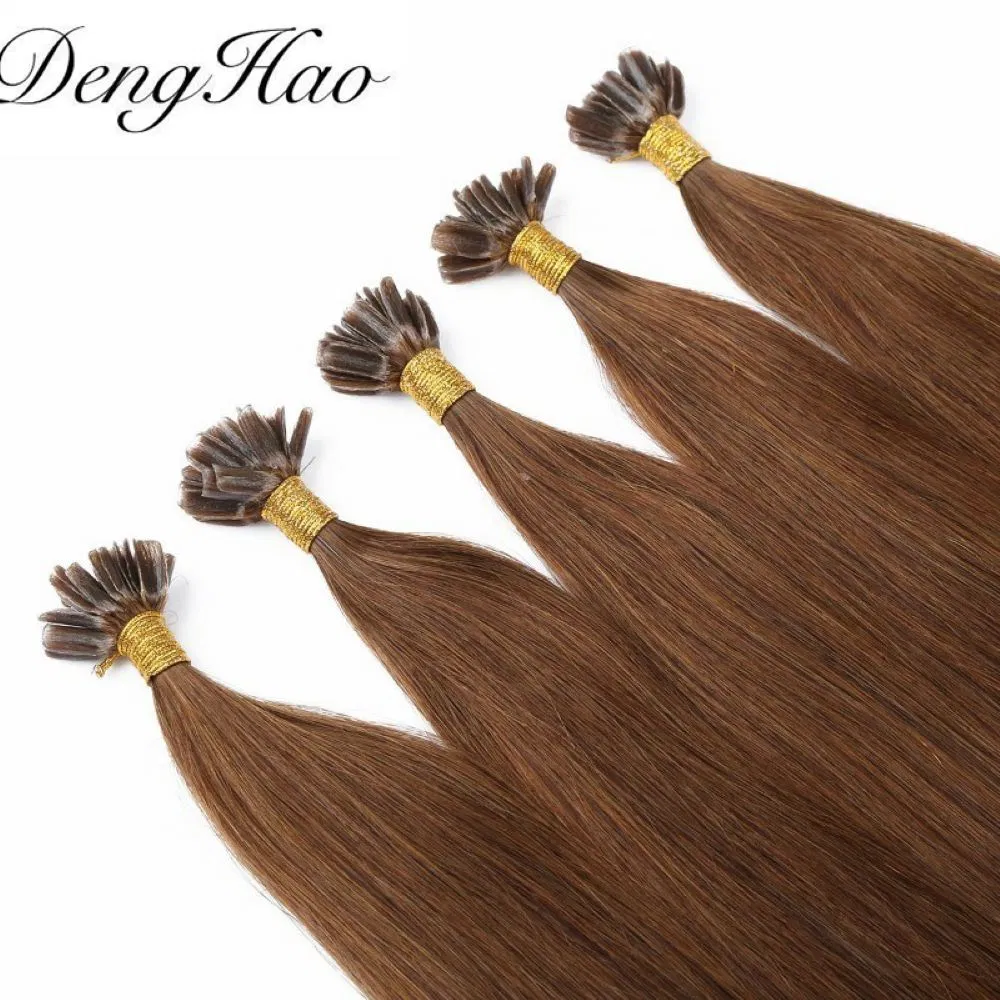 Denghao Best Price 100% Indian Remy Hair Natural Straight U Tip Hair